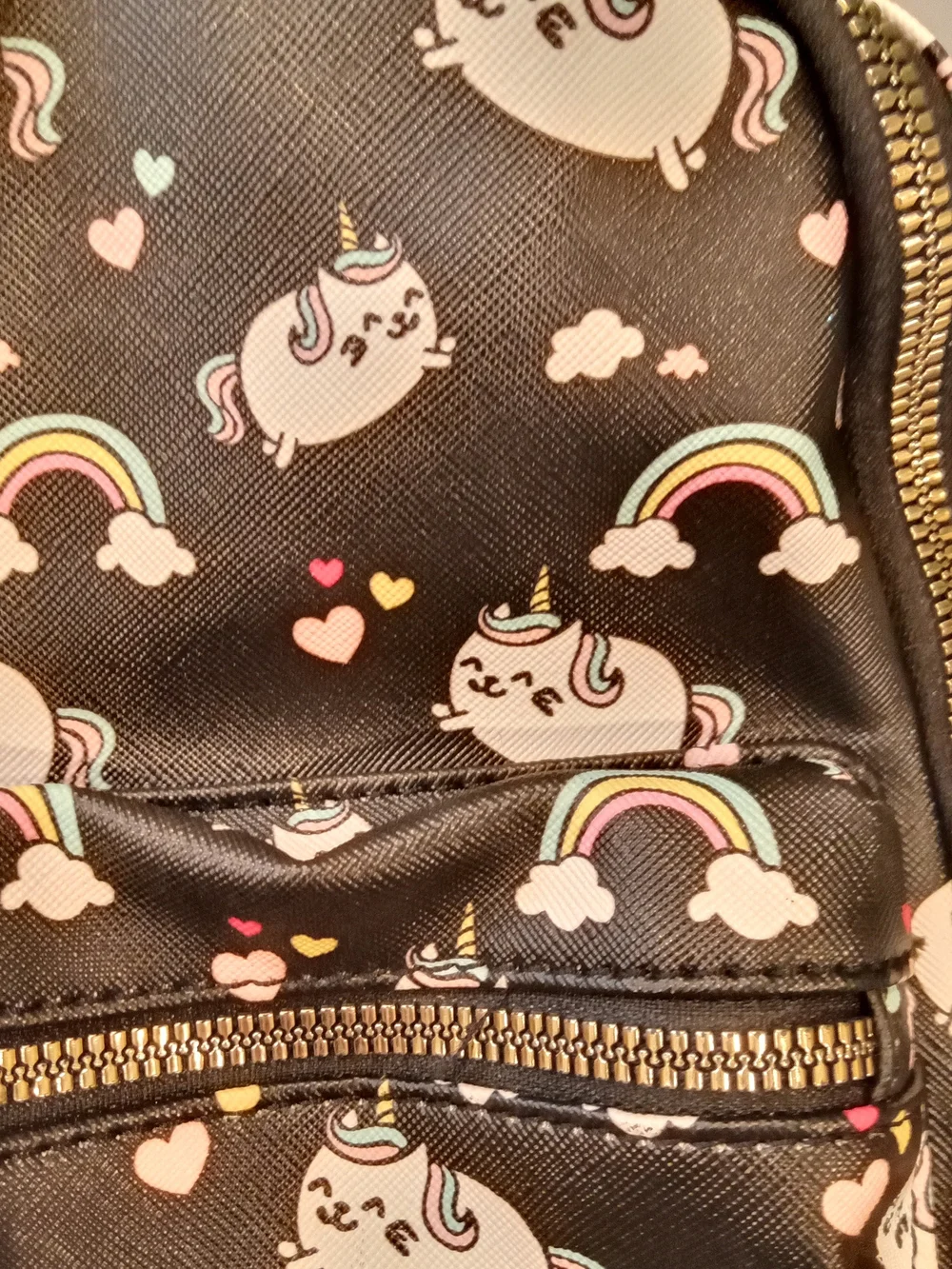 LD Pusheen Cat Unicorn Rainbow Hearts Mini Backpack